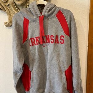 Nike Arkansas Men's Gray and Red Sweater